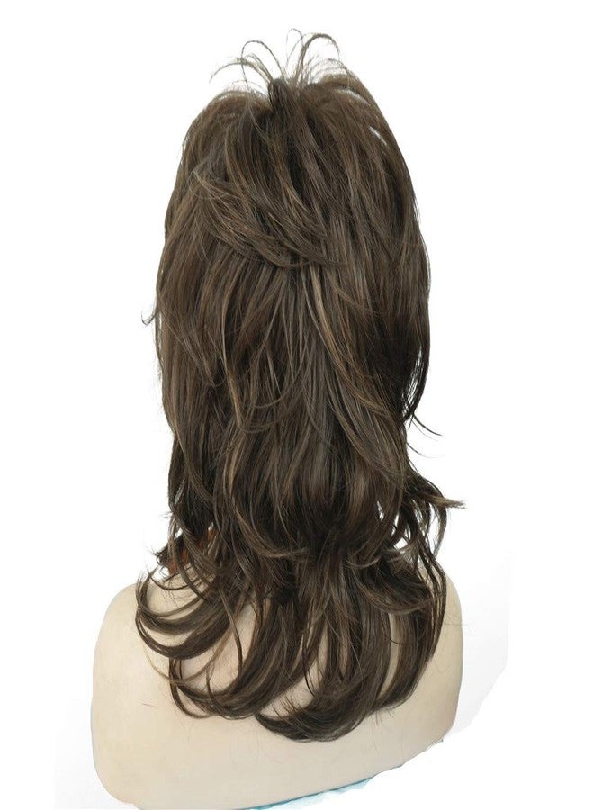 ايمول شعر مستعار أشعث متدرج بطول الكتف للنساء مع غرة شعر، شعر مستعار صناعي فاخر للنساء (8H14) - Image 4